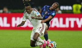 Pasaulio futbolo čempionato rungtynių momentas