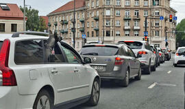 automobiliai, gatvė, sankryža