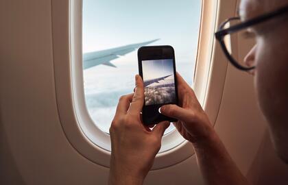 Lėktuvas, skrydis, telefonas