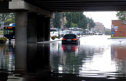 H. Manto gatvės viadukas, lietaus vanduo