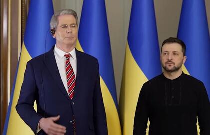 Volodymyras Zelenskis ir Scottas Bessentas