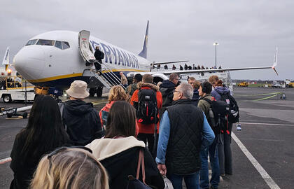 Ryanair, keleiviai, lėktuvas