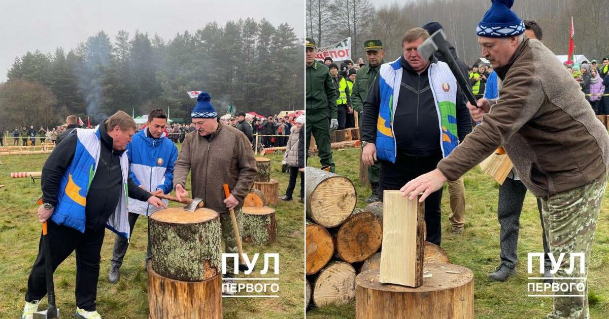 Łukaszenka zorganizował audycję propagandową: machając siekierą wspomniał o Polsce