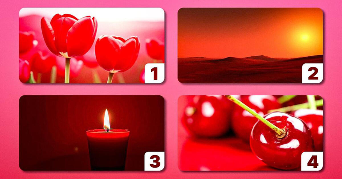 Kur paveikslėlyje yra „raudoniausia“ spalva: paprastas psichologinis testas