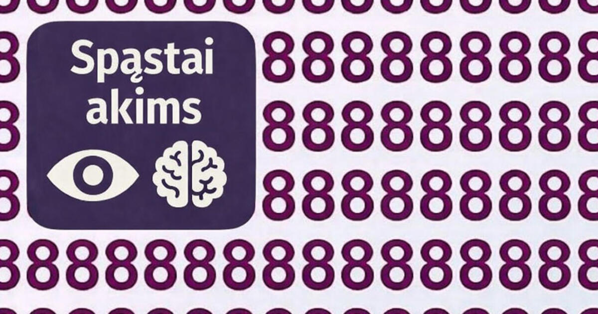 Vizualinis testas, kuris klaidina: ar pavyks rasti neteisingą skaičių tarp aštuonių?