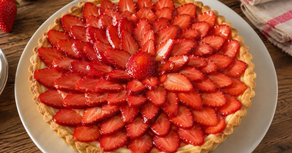 Braškių „crostata" su plikytu kremu – desertas, kurį verta i