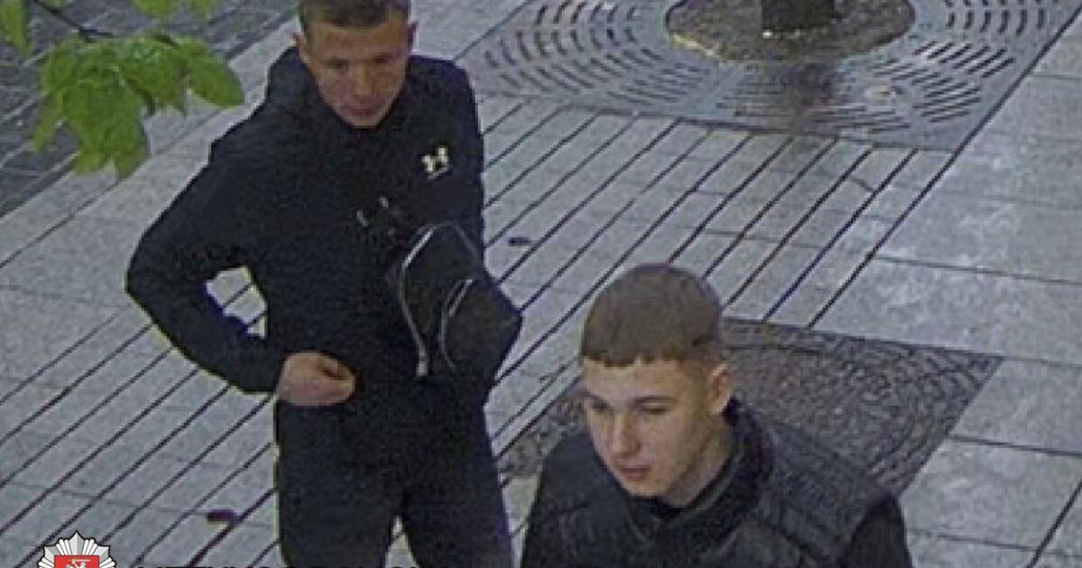 Policija prašo padėti nustatyti asmenis, Vilniuje sutrypusius Ukrainos vėliavą