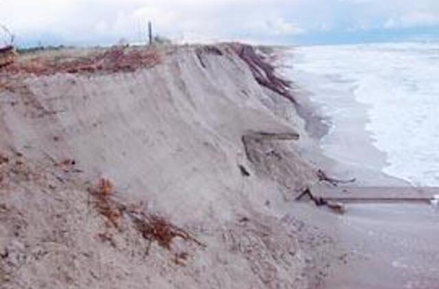 Jūra skandina paplūdimius 