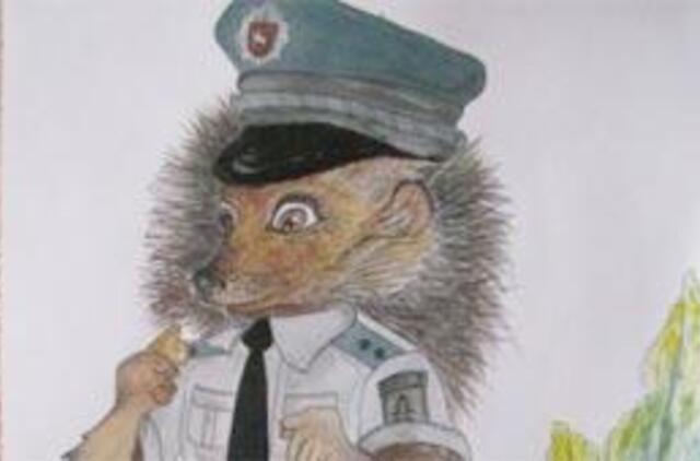 Salantiškės sukurtas ežys tapo apskrities policijos simboliu