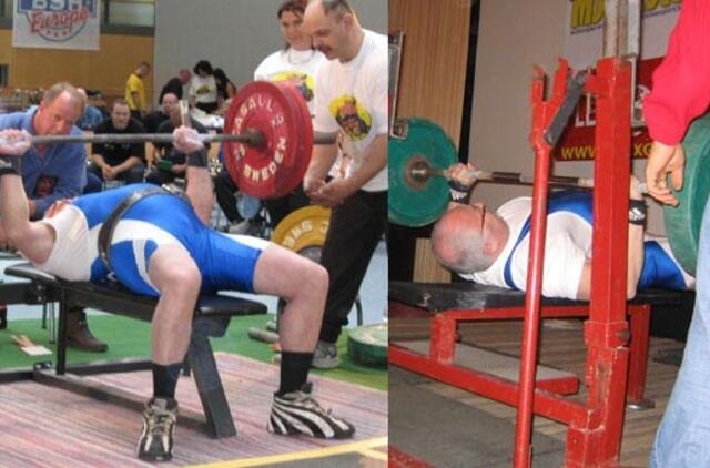 76 metų maskvietis 10 kartų išspaudė 100 kilogramų sveriančią štangą