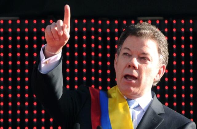 Prisiekė naujasis Kolumbijos prezidentas Juanas Manuelis Santosas