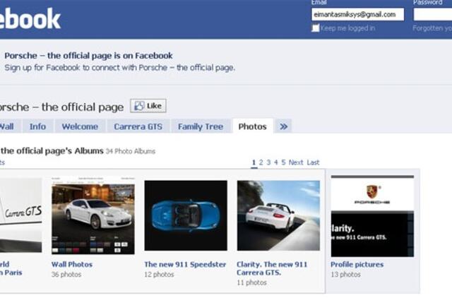 "Porsche" darbuotojams uždrausta naudotis "Facebook" tinklu