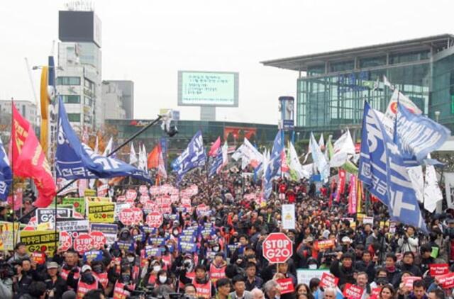 Seule - protestai prieš G20 viršūnių susitikimą