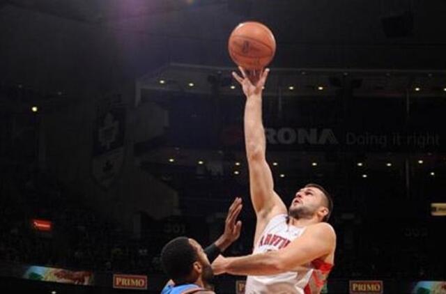 Linas Kleiza pelnė 4 taškus, "Raptors" nugalėjo "Thunder"