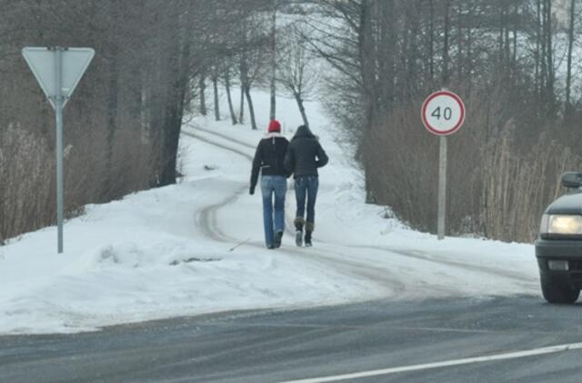 Vairuotojams: Klaipėdos apskrityje sniegą keičia lijundra