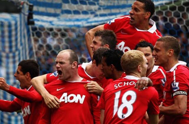 "Manchester United" futbolininkai 19-ąjį kartą tapo Anglijos čempionais