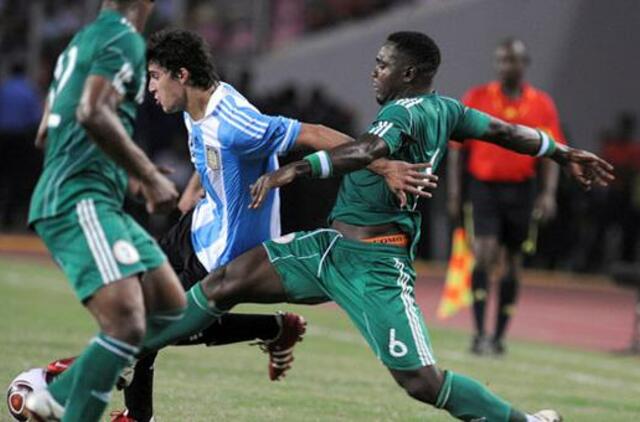 Nigerijos futbolininkai sutriuškino argentiniečius