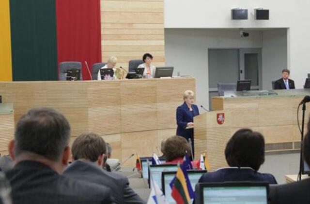 Prezidentė perskaitė savo metinį pranešimą