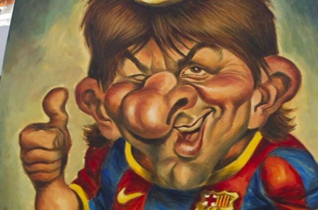 Barselonoje pristatyta didžiausia pasaulyje Lionelio Messio karikatūra