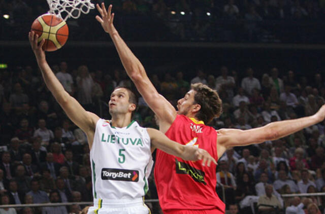 Lietuvos krepšinio rinktinė 88:76 nugalėjo Europos čempionus ispanus
