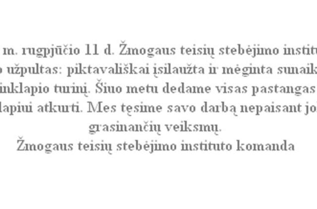 Užpultas žmogaus teisių instituto puslapis