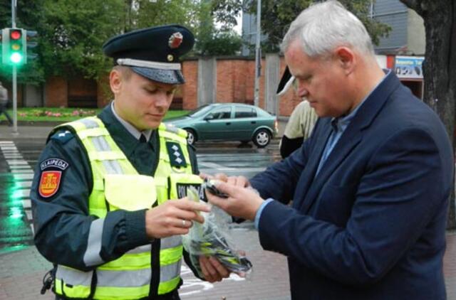 Klaipėdos meras dalyvavo saugaus eismo akcijoje