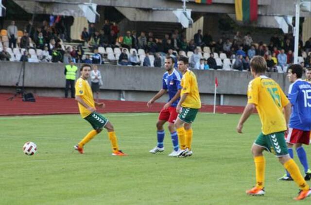 Lietuvos futbolininkai vėl neįveikė Lichtenšteino