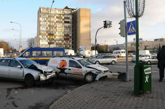 Sankryžoje susidūrė du automobiliai