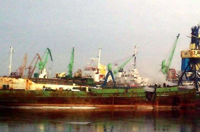 Klaipėdos uoste degė laivas