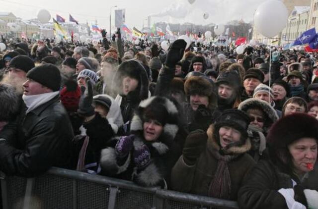 Rusija: mitinguose Maskvoje dalyvavo apie 175 tūkst. žmonių