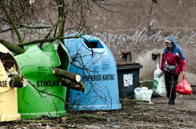 Stiprus vėjas vartė medžius