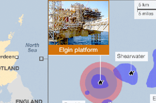 "Total": dujų nuotėkis "Elgin" platformoje - didžiausia avarija Šiaurės jūroje per 10 metų