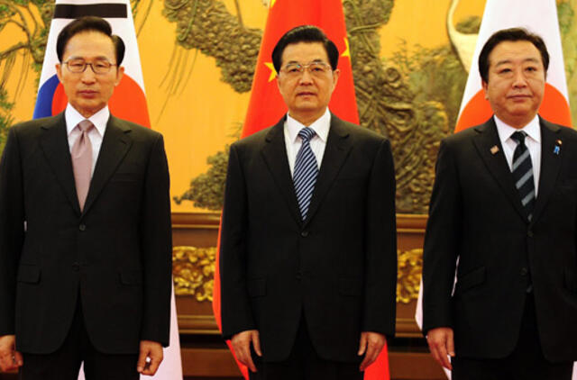 Kinija, Japonija ir Pietų Korėja derėsis dėl laisvos prekybos sutarties