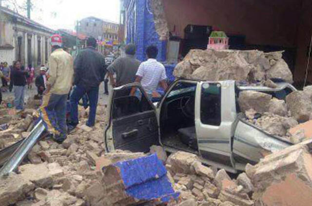 Gvatemaloje žemės drebėjimo aukų skaičius išaugo iki 52 žmonių