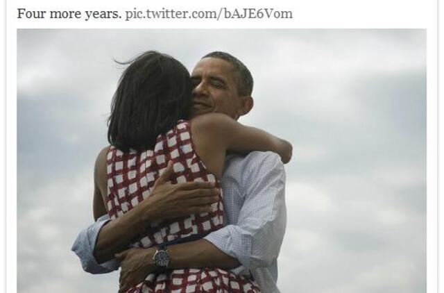Populiariausią "Twitter" žinutę šiais metais išsiuntė Barakas Obama