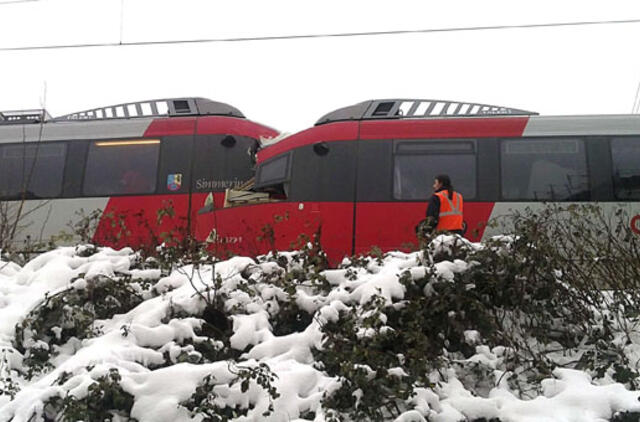 Austrija: susidūrus dviem priemiestiniams traukiniams nukentėjo daugiau kaip 20 žmonių