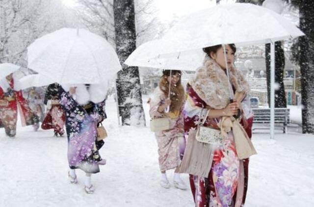 Japonijoje gausiai pasnigus žuvo du žmonės