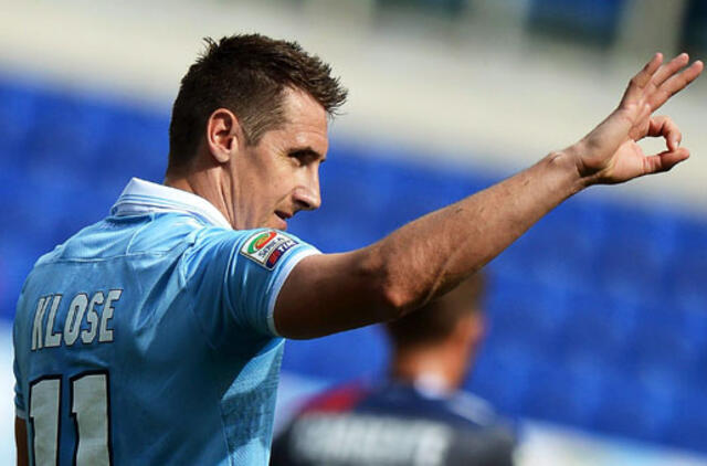 Miroslavas Klozė "Lazio" komandai pelnė net penkis įvarčius