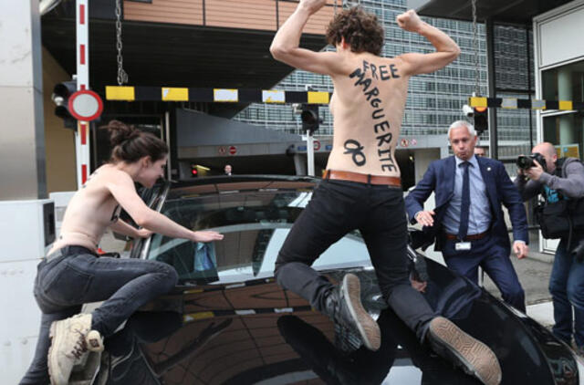 "Femen" aktyvisčių taikinys - Tuniso premjero kortežas Briuselyje