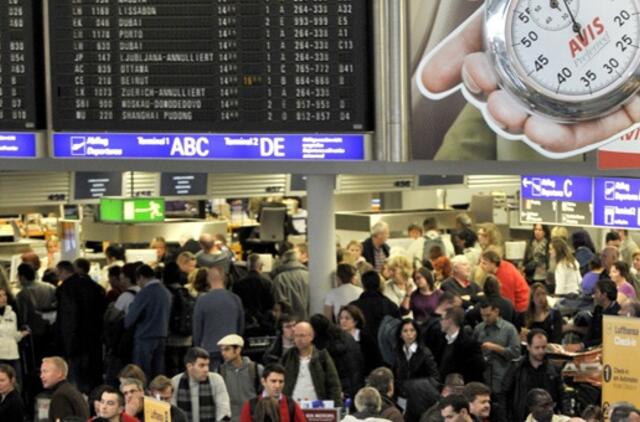 Frankfurto oro uoste dėl perkūnijos ir liūties atšaukta daugiau kaip 60 lėktuvų reisų