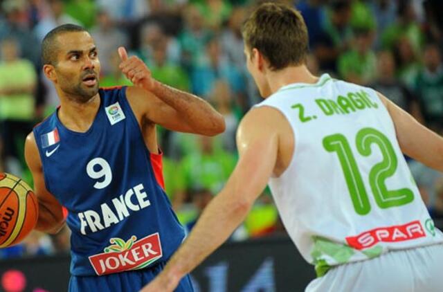 Čempionato šeimininkai slovėnai ketvirtfinalyje pralaimėjo Prancūzijos rinktinei