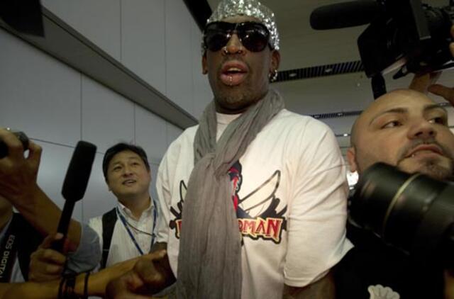 Denis Rodmanas grįžo iš Šiaurės Korėjos be ten įkalinto amerikiečio