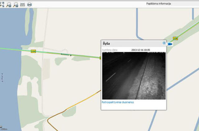 Potvynių apsemiamas kelio ruožas matomas internetu