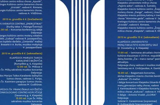 Klaipėdos miesto chorinė bendrija "Aukuras" švenčia 25-metį