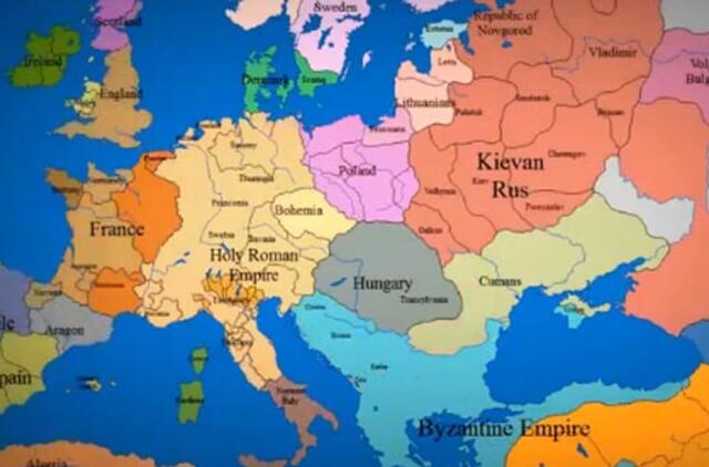 Kaip per tūkstantmetį keitėsi Europos valstybių sienos (video)
