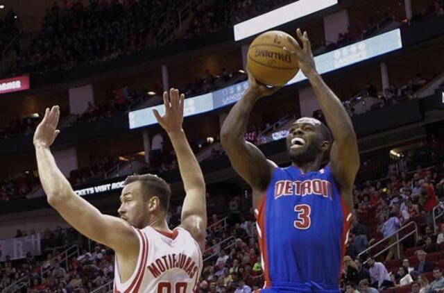 "Rockets" su Donatu Motiejūnu nugalėjo "Pistons" krepšininkus
