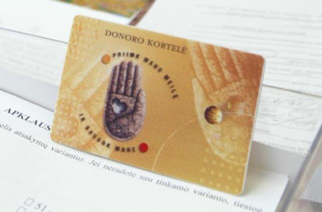 Sutikimą donoro kortelei gauti jau galima pildyti ir elektroniniu būdu