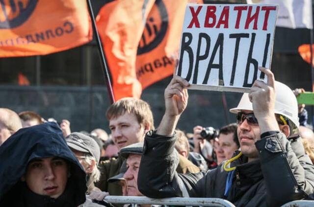 Tūkstančiai žmonių Maskvoje reikalavo žodžio laisvės