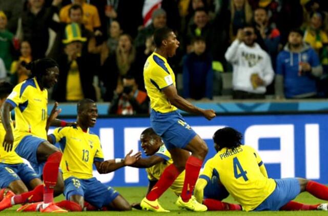 Ekvadoro futbolininkai nugalėjo Hondūro rinktinę 2:1