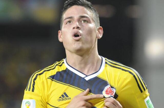 Kolumbijos futbolininkai pirmą kartą istorijoje iškopė į pasaulio čempionato ketvirtfinalį